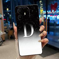 Trendy Couple Case For TCL K70 4G/K70 Power 4G Jelly Black Anti-scratch Soft Casing Fashion Cute Lucky Letter Pattern Shell TCL K70 4G black