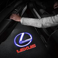 LED automobilio durų pasitikimo šviesos logotipas lazerinis projektorius lempos Lexus ES RX GX UX LS LX ES250 ES300 ES350 RX300 LX450 LX470 LX570 RCF KQ7 2PCS