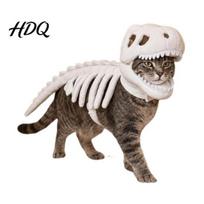 Juokingas katės cosplay apranga Augintinio dinozauro skeletas kostiumas Šviečiantis tamsoje 3D drabužis Helovino šventės vakarėlis Šunų drabužiai Dino šunims katėms, L F