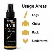 CUVLY Hair Removal Cream Spray For Men And Women | Painless Body Hair Removal Spray For Chest, Back, Legs & Under Arms Hair Remover Wax For Women black