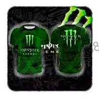 Suaugusiųjų Monster Energy 3D spausdinti vyriški sportiniai marškinėliai lauko treniruotėms, laisvalaikiui ir kasdieniam sportui, trumparankoviai S green