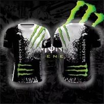 Suaugusiųjų Monster Energy 3D spausdinti vyriški sportiniai marškinėliai lauko treniruotėms, laisvalaikiui ir kasdieniam sportui, trumparankoviai XXS white