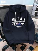 Australijos Sandraugos Spausdintas Vyriškas Bordo Spalvos Gobtuvukas Kanguru Australijos Vėliava Down Under Tekstas Minkštas Laisvas Kasdienis Kelioninis Gobtuvukas 2XL black