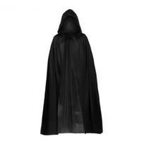 Helovino Vampyrai Ragana Apsiaustas su Gobtuvu Juodas Gobtuvas su Gobtuvu Ragana Būrėjas Kostiumas Būrėjas Chalatas Suaugusiems Vaikams Unisex 120 black