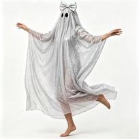 Halloween costume adult female pink sequin ghost cloak bow ghost costume cosplay party sidabras