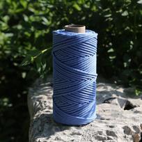 2 mm spalvota medvilninė virvė dekoratyviniam pintiniam gobelenui „pasidaryk pats“ Haze blue*2mm 100m blue