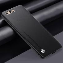 Prabangus PU odinis dėklas Huawei P10 galiniam dangteliui, matinis silikoninis smūgiams atsparus apsauginis telefono dėklas Huawei P10 Plus P10Plus P10 Plus juoda