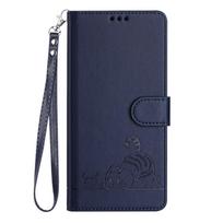 3D Katės telefono dėklas Motorola G84 G54 G34 G04 G14 G24 G73 G53 G23 G72 G62 G52 G42 G22 G20 Dėklai Odinė piniginė Atverčiamas dangtelis Dirželis MOTO G30 blue