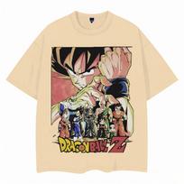 Dragon Ball marškinėliai vyriški, grynos medvilnės, laisvalaikio, su apvalia apykakle, trumpomis rankovėmis, vasariniai, sportiniai, laisvalaikio, trumpomis rankovėmis viršus L beige