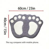 Foot Print Bath Mats Non Slip Memory Foam Bathroom Carpet Foot Shaped Rug for Toilet Floor Water Absorption Microfiber Door Mat rožinė