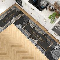 Kilimėlis virtuvei PVC oda Neslystantis grindų kilimėlis Vandeniui atsparus Aliejui atsparus Pėdų kilimėliai Ilgas kilimas Žali augalai Namų dekoracijos Kilimėliai 50x80cm gray