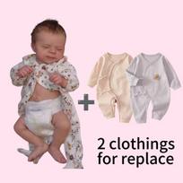 50 cm tikroviška atgimusi lėlė, vandeniui atsparus vinilas, rankomis įsodinti plaukai, vertinga naujagimio dovana baby + 2pcs replace clothing