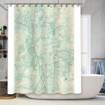 Vintage World Map Shower Curtain Antique Old Map Bathroom Decor Washable Fabric Home Decor Room Divider W60H190(CM)-1 Pcs white