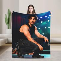 Joe Jonas Amerikiečių Vyras Muzikos Grupė Šiltos Antklodės J-Jonas Brothers Pliušinė Mesti Antklodė Naujoviškas Sofos Lovos Užtiesalas Sofos Lovos Užvalkalas 75x90cm blue