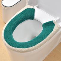 Universal Washable Knit Toilet Seat Cushion for All Seasons white