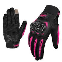 Summer Breathable Polyester Motorcycle Gloves Non-slip Wear-resistant Motocross Racing Gloves Touch Screen Moto Biker Gloves S rožinė