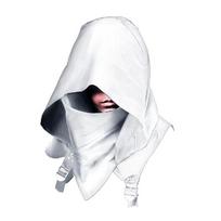 Stilingas unisex viduramžių žudiko įkvėptas su gobtuvu apsiaustas žaidimo personažo Cosplay balta