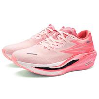 Spring and summer new real shock-absorbing carbon board running shoes couple lightweight marathon training outdoor lightweight men's shoes 38 rožinė
