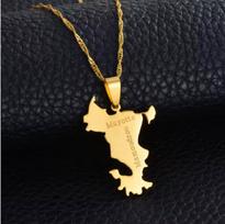 Stainless Steel Mayotte-France Map Necklace for Women - Niche Design, Light Luxury Pendant Jewelry auksas