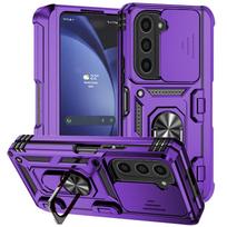 Samsung Z Fold7/6 Anti-Fingerprint Soldier Push-Window Case for Foldable Galaxy Z Fold5 Galaxy Z Fold7 violetinė