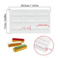 9 cell Waves Silicone Chocolate Mold Rectangle Fondant Candy Bar Tart Mould Mousse Cake Decoration Kitchen Baking Accessories white