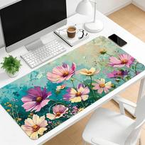 Pastel Wildflower Large Extended Gaming Mouse Pad Non Slip Desk Mat Floral Art Keyboard Mousepad For Laptop Desktop Office Setup 800x300x3mm