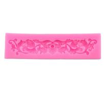 Cake Border Silicone Mold Flower Vine Relief Fondant Cake Decorating Tools Chocolate Clay Candy Molds Kitchen Baking Tools pink