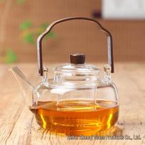 High Borosilicate Glass Teapot with Handle and Pearl Cotton Packaging beige