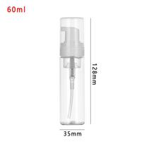Home Bath Supplies Plastic Hand Sanitizer Clear Foaming Bottle Pump Container Soap Dispenser Liquid 60ml white