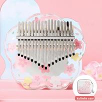 Hluru Kalimba 21 Keys with Case Flatboard Crystal Clear Thumb Piano 17 keys Kalimbas Acrylic Musical Instrument Mbira gray