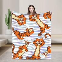 Mikės Pūkuotuko pledas Super šiltas pliušinis su paveikslėliais Lovos užtiesalas Vaikui Svetainei Flanelinis lovatiesis Lovos uždangalas 75cmx90cm orange