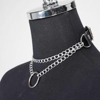 Women'S Fashion Leather Chain Collar Gothic Necklace Daily Accessories Neck Chain Dress Up Accessories gray