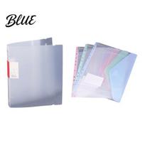 Macaron Color Document Bags 11 Hole Expandable Binder Folders for 2/3/4 Ring Pouch Plastic Envelopes Soft File Organizers Pocket with Snap 3pcs B gray