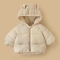 Kids Hooded Thickened Warm Padded Winter Coat For Boys And Girls 120cm abrikosas