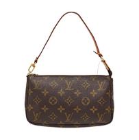 [Pre-Owned] Pochette Monogram Zip Closure PVC Handbag - Very Good #14CNVOD ONE SIZE gray