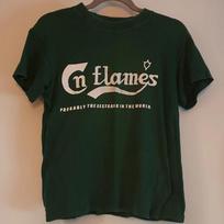 Vintažinio stiliaus In Flames grupės žalias marškinėlis Unisex Koncertinis Perspausdinimas MQ587 Unisex marškinėlis XL beige
