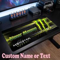 Monster Energy Customized Name Text Mouse Pad, Large Desk Mouse Mat Personalized Home Office Present 30cmx80cm
