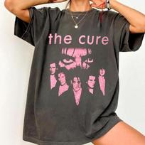 The Cure Cotton Graphic T Shirt Punk Rock Band Tee Y2k Grunge Streetwear Retro Graphic Print Harajuku Y2k Tshirt Unisex Unisex Tops L black