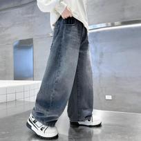 Boys Loose Fit Casual Denim Jeans For Big Kids 170cm pilka