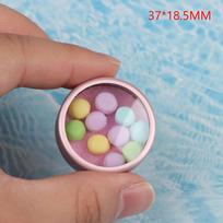''Tt 1Pc New 1:12 Dollhouse Miniture Macaron Cake Box Kitchen Food Decoration Accessories gray