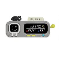 Wireless Hygrometer Thermometers With Type C Charging And Lightweight ABS Design For Desk Wall Or Monitor Mounting 1 black