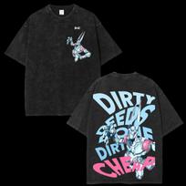 Acid Washed Tee JoJo Bizarre Adventure Steel Ball Run Funny Valentine Anime Manga Graphic Oversize T Shirt Men Women Short Sleeve Female Male Clothing M black