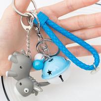 LED Light Donkey Sounding Key Ring Cute Car Pendant Fidget Toy Sound-producing Toy  Gift Idea gray