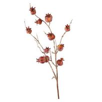 Faux Artificial Pomegranate Branches Bonsai Fake Flowers Plastic Foam Fruits Branches Realistic Handmade Fake Plants brown