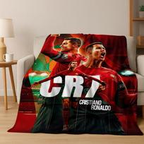 3D ožys futbolo žvaigždė R-Ronaldo animacinis menas flanelinis pledas, jaukus minkštas apklotas namams miegamajam lovai sofai piknikui vaikas 150cm*200cm
