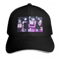 Vaporwave Anime Streetwear Baseball Cap Snapback Flat Bill Strapback Dad Hat Six Panel Structured Crown black