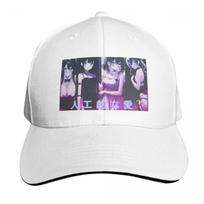 Vaporwave Anime Streetwear Baseball Cap Snapback Flat Bill Strapback Dad Hat Six Panel Structured Crown white