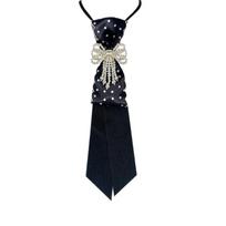 Choker Bow Tie Black Shirt Tie Fashion Long Necktie  Performance Style A black