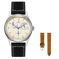 Klasikinis Seagull 1963 Pilotų Vyriškas Laikrodžio Rinkinys ST1780 Automatinis Mechaninis Ciferblatas Safyro Stiklas Retro Stilius Atsparus Vandeniui black