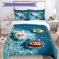 Labubu Bedding Set Perfect for Living Room Machine Washable Perfect Gift for Friends Family 135cmx200cm